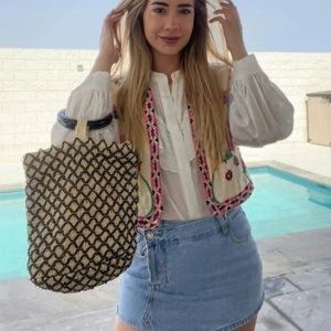 Lavender Blooms Boho Floral Embroidered Vest
